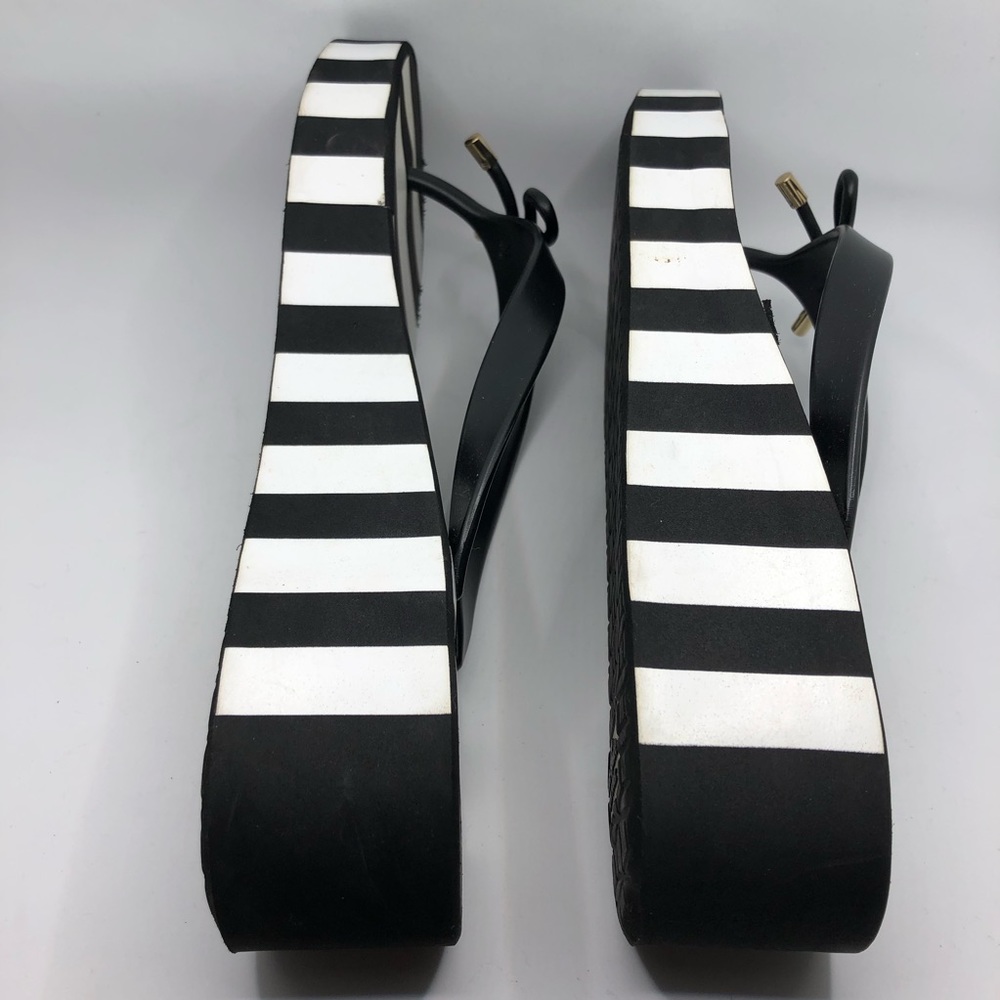 Kate Spade Rhett Black White Striped Platform Sandals Size 9 - Picture 10 of 15